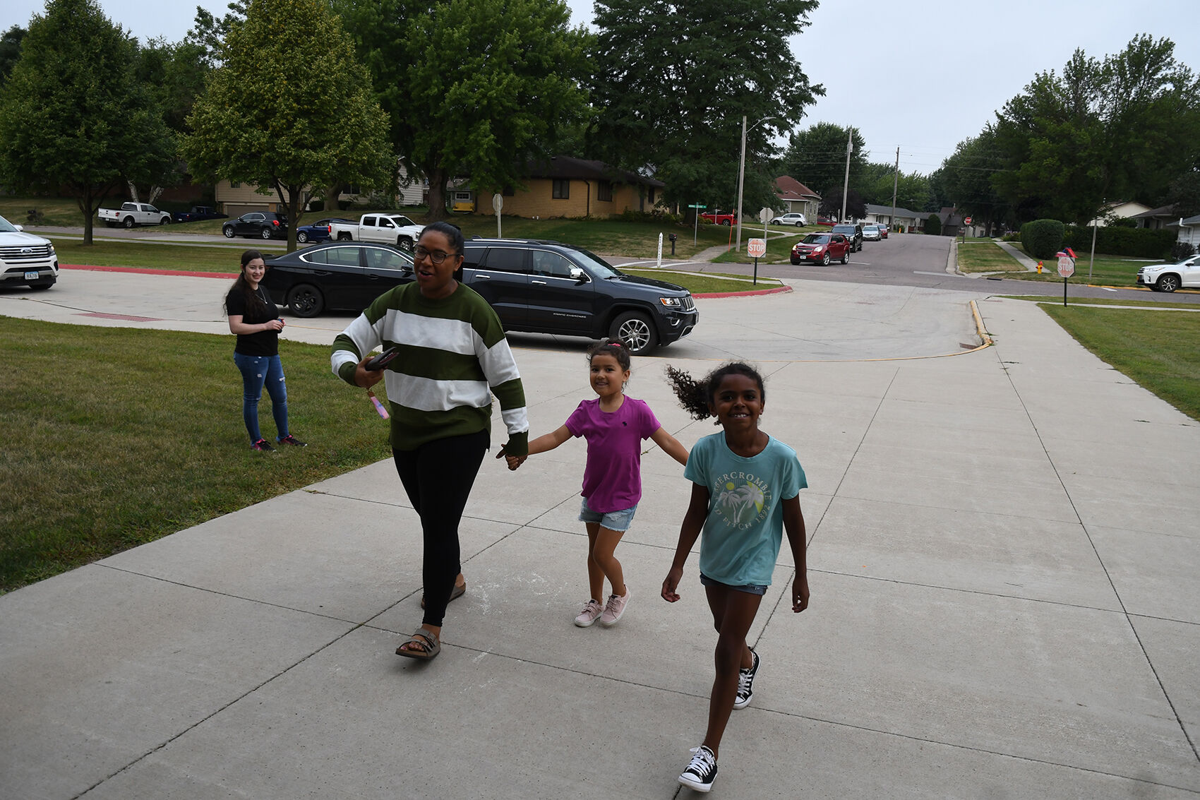 Tasha Boom and kids on first day at East